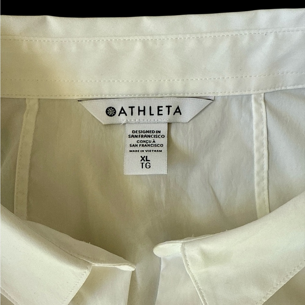 Athleta Classic White Button-Up Shirt NWOT - Picture 5 of 8